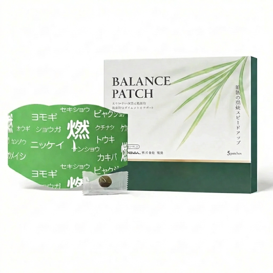 Box of Balance Patch with a single patch on a white background